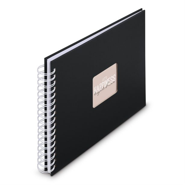 Hama album klasické spirálové FINE ART 28x24 cm, 50 stran, nová černá, bílé listy