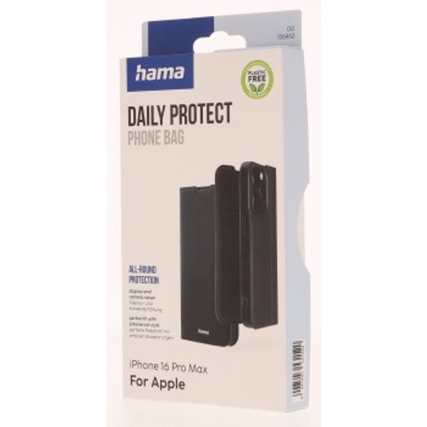Hama Daily Protect, pouzdro-knížka pro Apple iPhone 16 Pro Max, funkce stojanu, černé