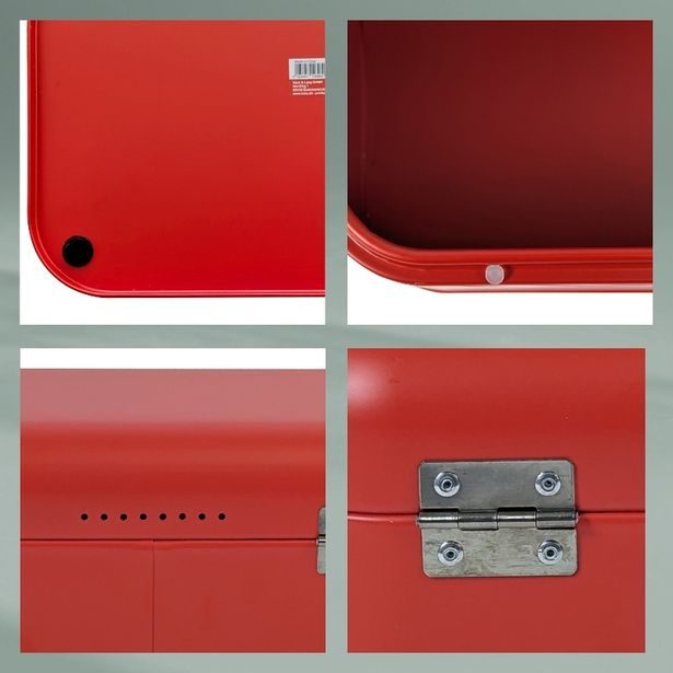 KELA Chlebník Frisca kov, červená 42,5x22,5x17,5 cm KL-12842