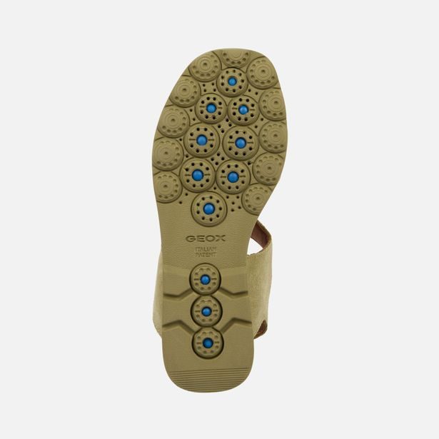 Khaki dámská obuv na klínku Geox Spherica EC6