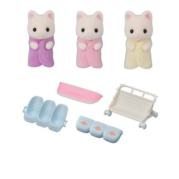 Sylvanian family Kočičí trojčata Floral s kočárkem