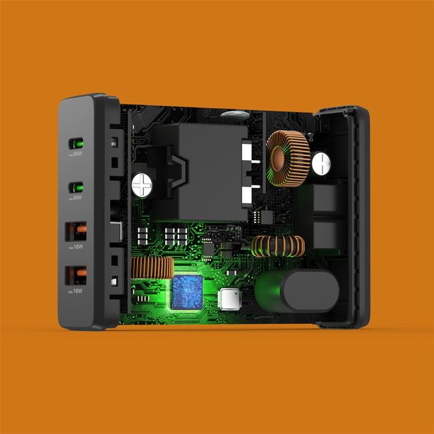 Hama USB nabíjecí stanice GaN, 2x USB-C PD, 2x USB-A QC, 65 W