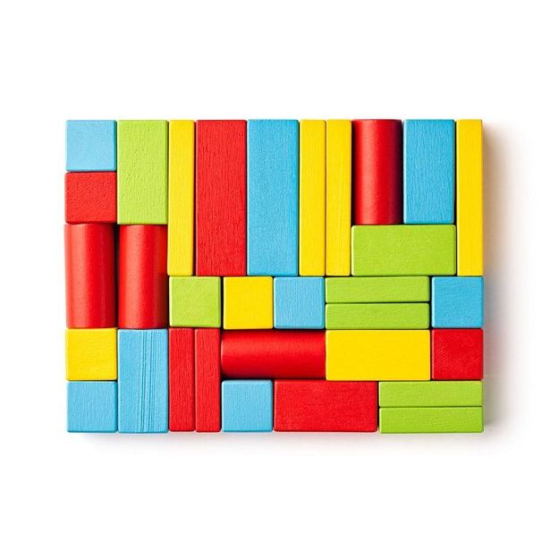 Vozík s kockami malý - 34 dielov