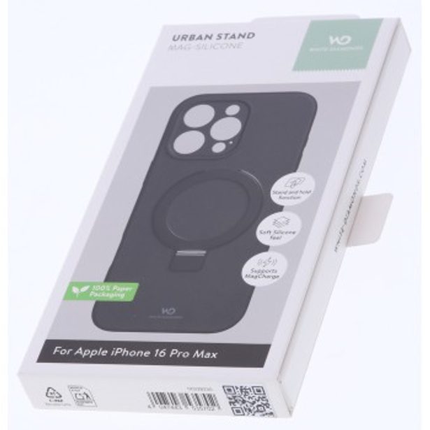 White Diamonds Mag Urban Stand Case, kryt pro Apple iPhone 16 Pro Max, MagSafe kompatibilní, černý