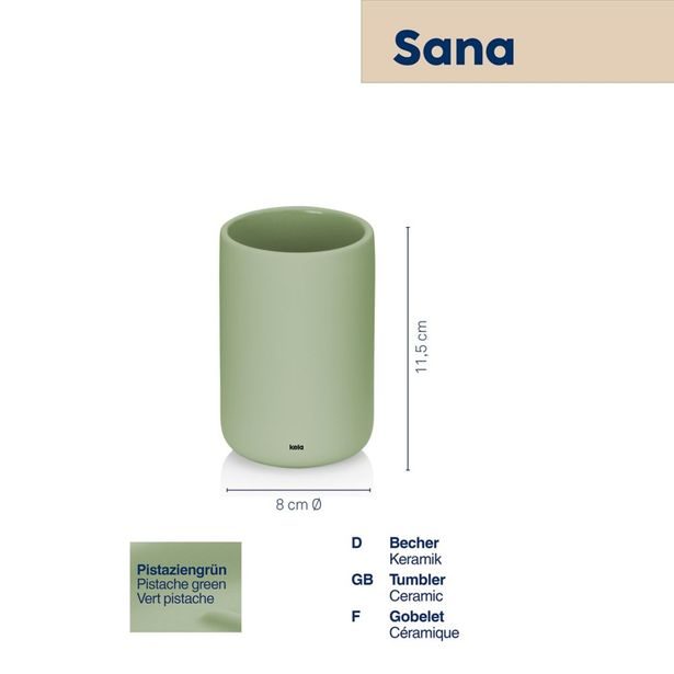 KELA Pohár Sana keramický 11,5 cm zelená KL-23981