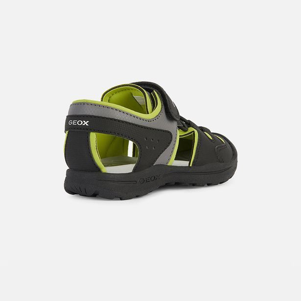 Zeleno-černé chlapecké outdoorové sandály Geox Vaniett