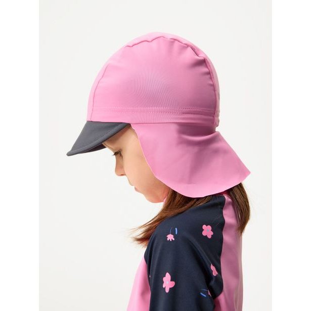Unuo, Dětská kšiltovka s plachetkou a UV ochranou 50+, Růžová