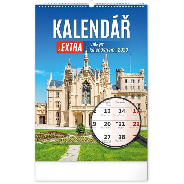 Nástěnný kalendář 2023 s extra velkým kalendáriem, 33 × 46 cm Baagl