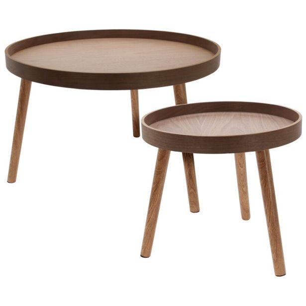 HOMESTYLING Odkládací stolek sada 2 ks borovice tmavě hnědá KO-KR8200310