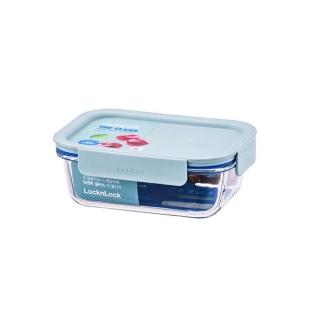 LOCKNLOCK DÓZA "CLEAR"OBDÉLNÍKOVÁ BOROSILKÁT.SKLO 630ML MINT_hamashop