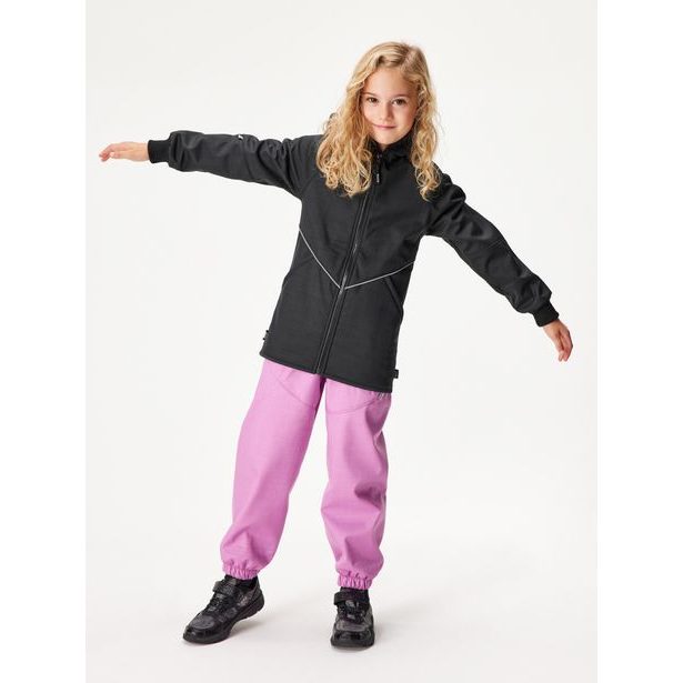 Unuo, Dětská softshellová bunda s beránkem, Černá Žíhaná