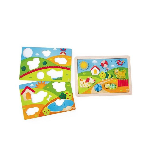Hape Puzzle - Slunečné údolí 3v1