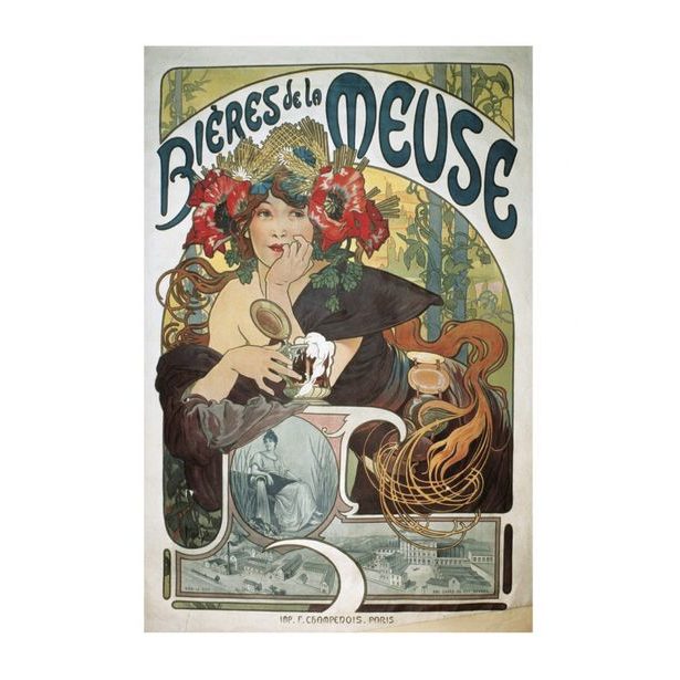 Pohled Alfons Mucha – Bieres, krátký Baagl