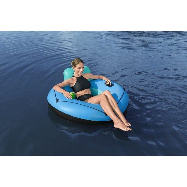 Bestway Nafukovací křeslo na vodu Whitecup, průměr 106cm, modrý