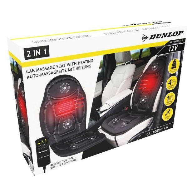 DUNLOP Vyhřívací a masážní podložka do auta ED-247699