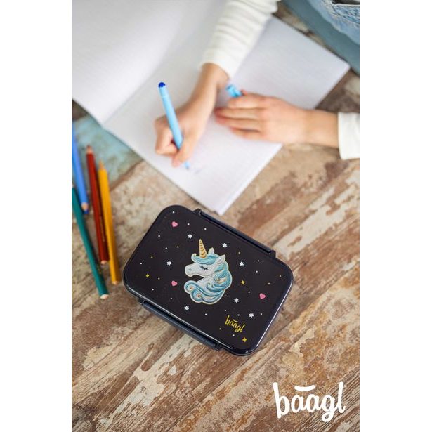 BAAGL Box na svačinu s přihrádkami Unicorn Gold