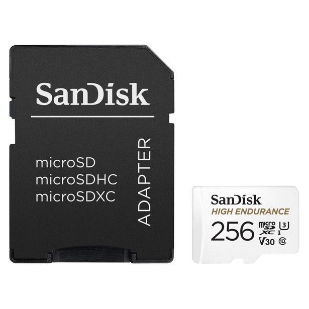 SanDisk microSDHC High Endurance Video 256 GB C 10 U3 V30, adaptér