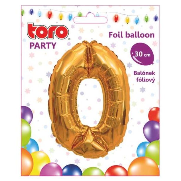 TORO BALÓNEK ČÍSLICE 0, 30CM, MATNĚ ZLATÁ_hamashop