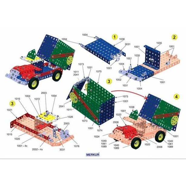Merkur 3 stavebnice, 307 dílů, 30 modelů