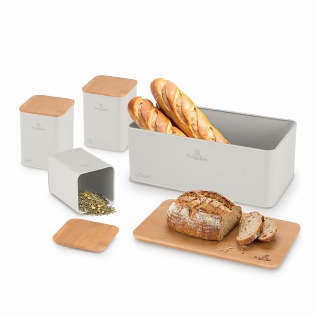 BERLINGERHAUS Chlebník a sada dóz na potraviny 4 ks Sahara Collection BH-8901