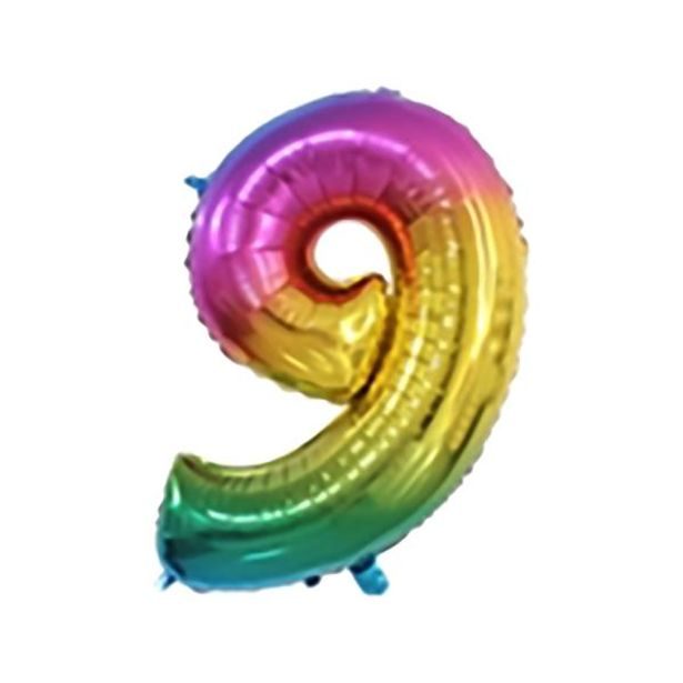 TORO BALÓNEK ČÍSLICE 9, 34X21CM DUHOVÁ FÓLIE_hamashop