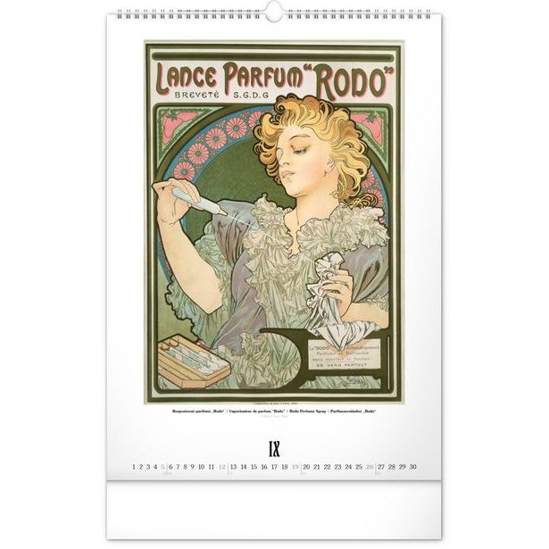 NOTIQUE Nástěnný kalendář Alfons Mucha 2027, 33 x 46 cm