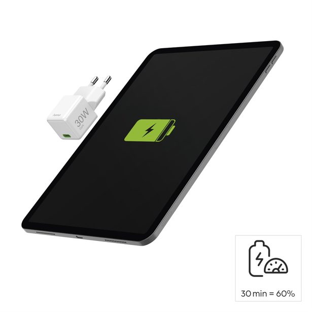 Hama rychlá USB nabíječka, USB-C PD/QC 30 W, super-mini