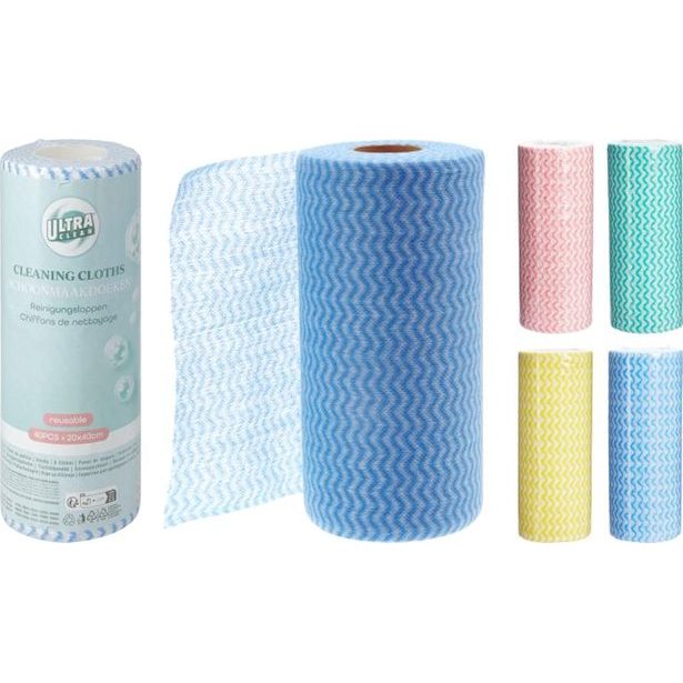 utěrka-role houbová 20x40cm, 40ks ubrousků, polyester