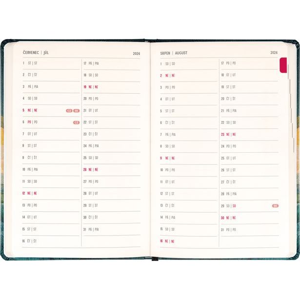NOTIQUE 18měsíční diář Petito – Spící liška 2026/2027, 11 x 16 cm