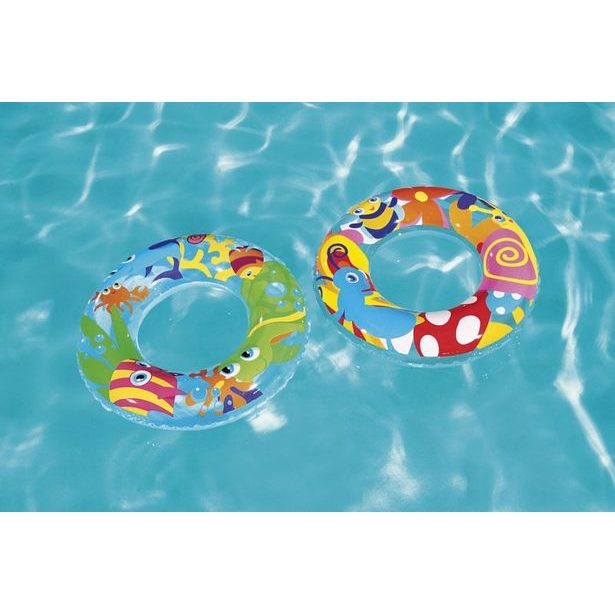 Nafukovací kruh Designer, 56cm – mix 2 druhy (ryby, včelka)