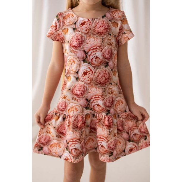 Dívčí šaty Lily Grey s potiskem pivoňky