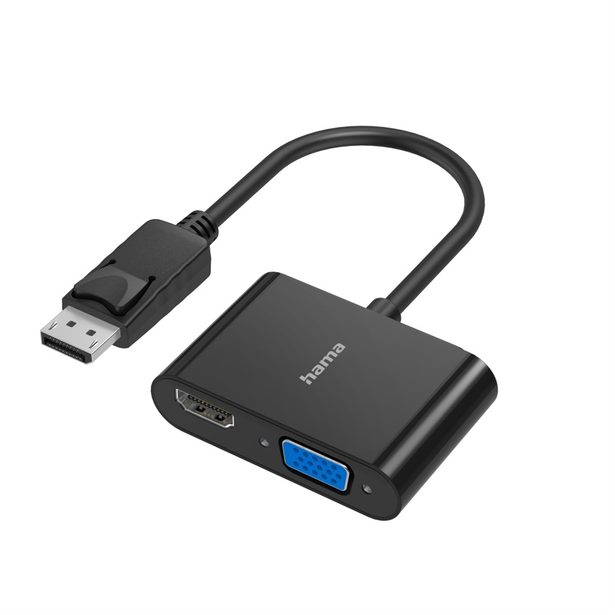 Hama video rozbočovač a převodník DisplayPort na HDMI/VGA