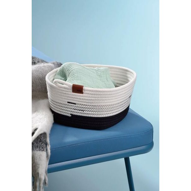 KELA Košík Hedda 28 cm směs bavlna/polyester bílo-černá KL-24458