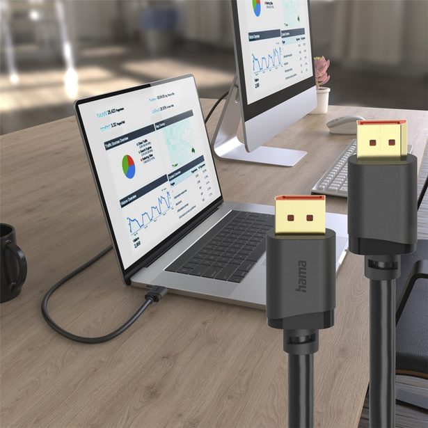 Hama DisplayPort 2.1 kabel UHD/16K, 80 Gb/s, 2 m