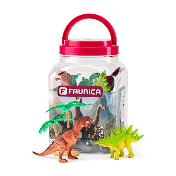 FAUNICA Zvířátka Dinosauři - sada figurek v MEGA tubě