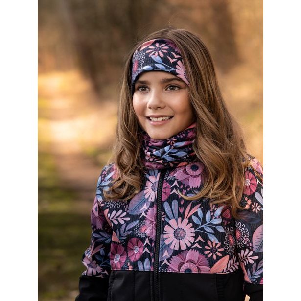 Unuo, Dětská čelenka fleecová Elise, Kouzelné květiny