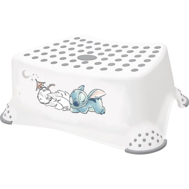 taburetka 1stup. 40x28,v.14cm, STITCH bílá, prostiskluz, plast