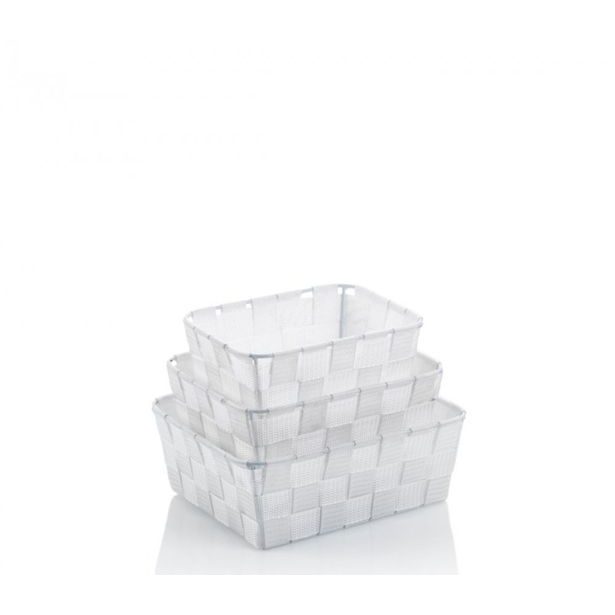 KELA Koš Alvaro set PP, bílá, 3ks KL-23009