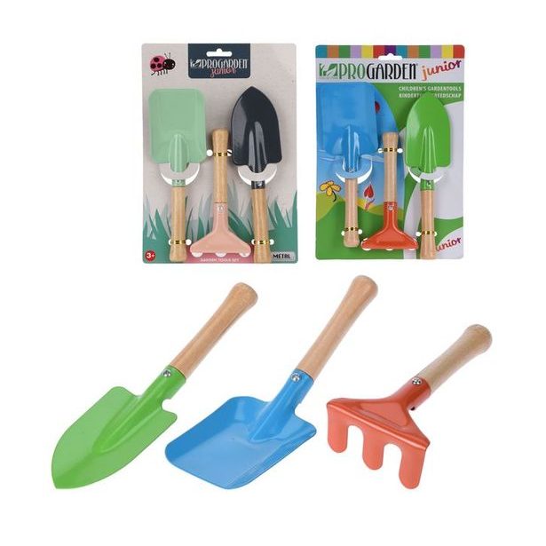 sada 3ks nářadí, dětské zahradní, 2 barvy