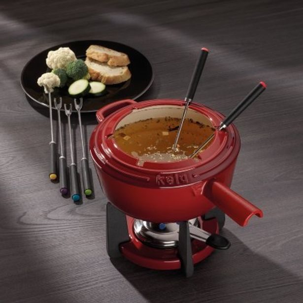 KELA Fondue sada litinová CALIDO 1,8 l červená KL-16620