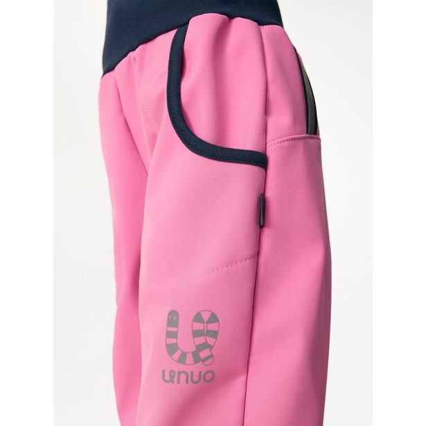 Dětské softshellové kalhoty s fleecem Basic, Růžová