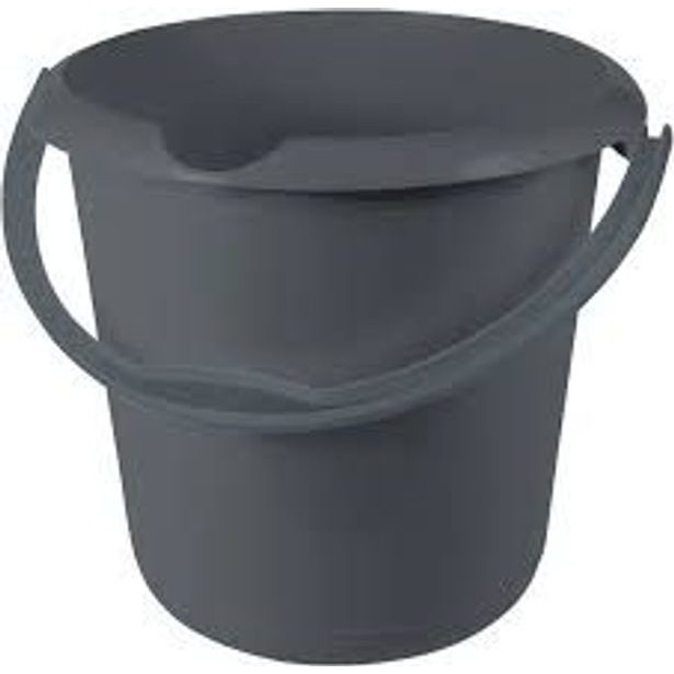 vědro 10l s výlev. ECO šedá, d30x28cm, plast