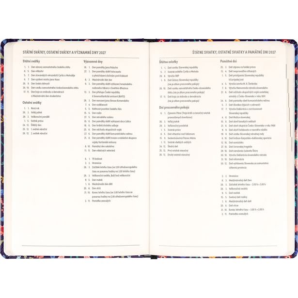 NOTIQUE 18měsíční diář Petito – Flóra 2026/2027, 11 x 16 cm