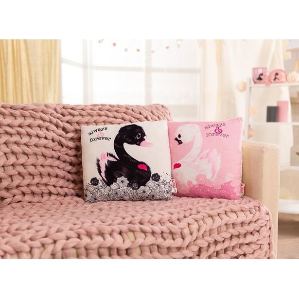 NICI NICI polštář Love Černá Labuť 30x30cm, GREEN