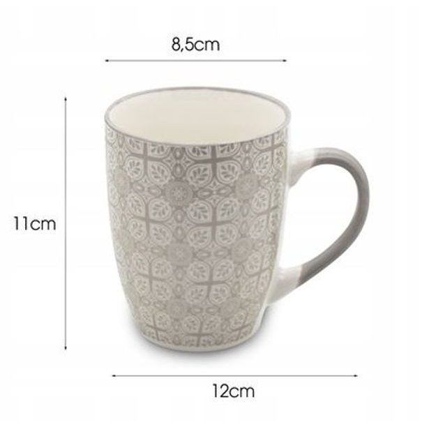 hrnek 350ml ROZETA, šedý BL-4596-1 keramika