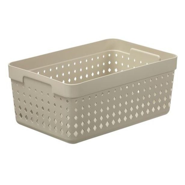 košík SEOUL XL-organ., 24x16x10cm-sv.béžový, plast