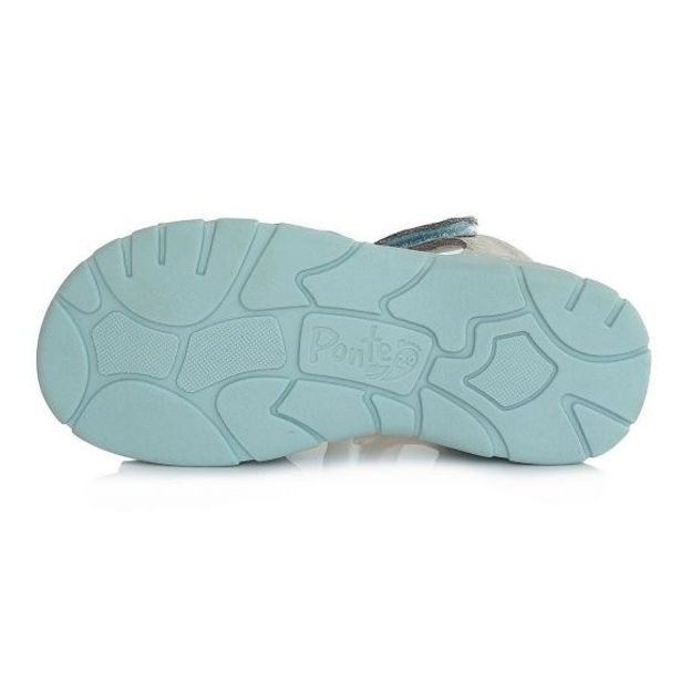 Dívčí kožené sandály, Ponte20, Sky Blue