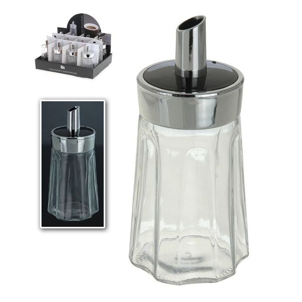 cukřenka 175ml, dávkovací, hranatá, sklo/NR