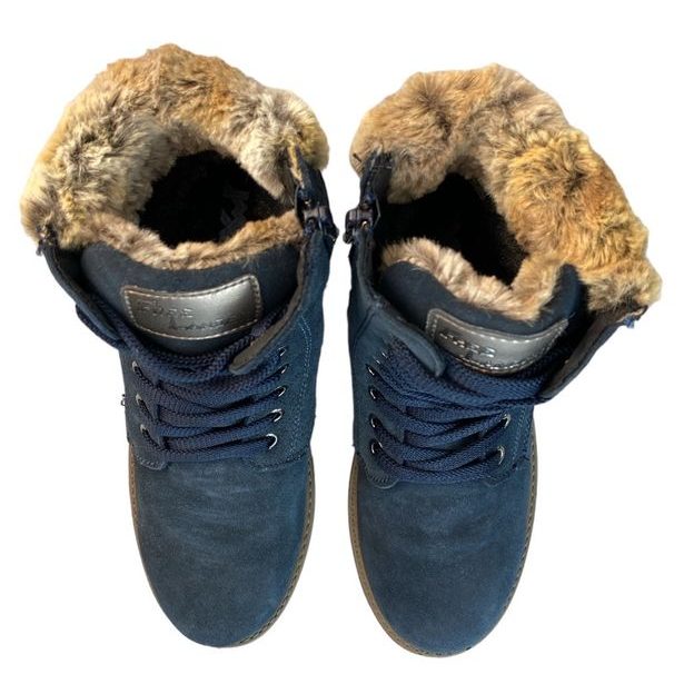 Dívčí zimní boty s kožíškem IMAC - Blue/Beig