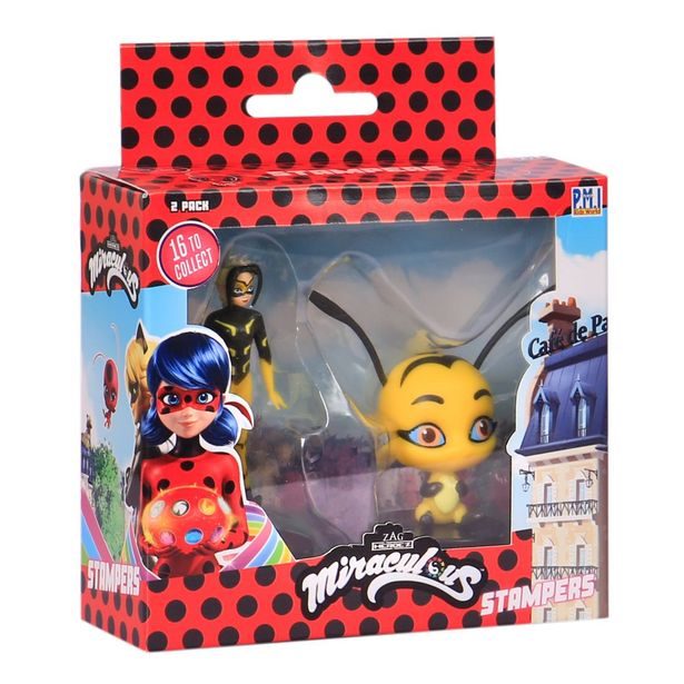 Miraculous: Beruška a černý kocour- razítka 2 ks figurka Ast.